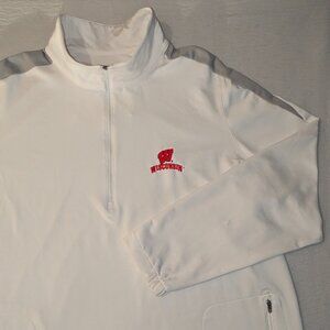 Women's Antigua Wisconsin Badgers Tribute 1/4 Zip Pullover